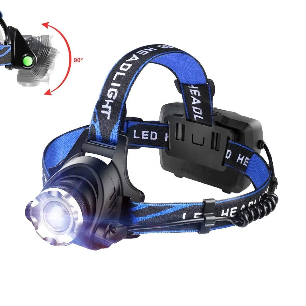 
Adjustable XML T6 Waterproof Head Light Torch Rechargeable LED Headlamp 