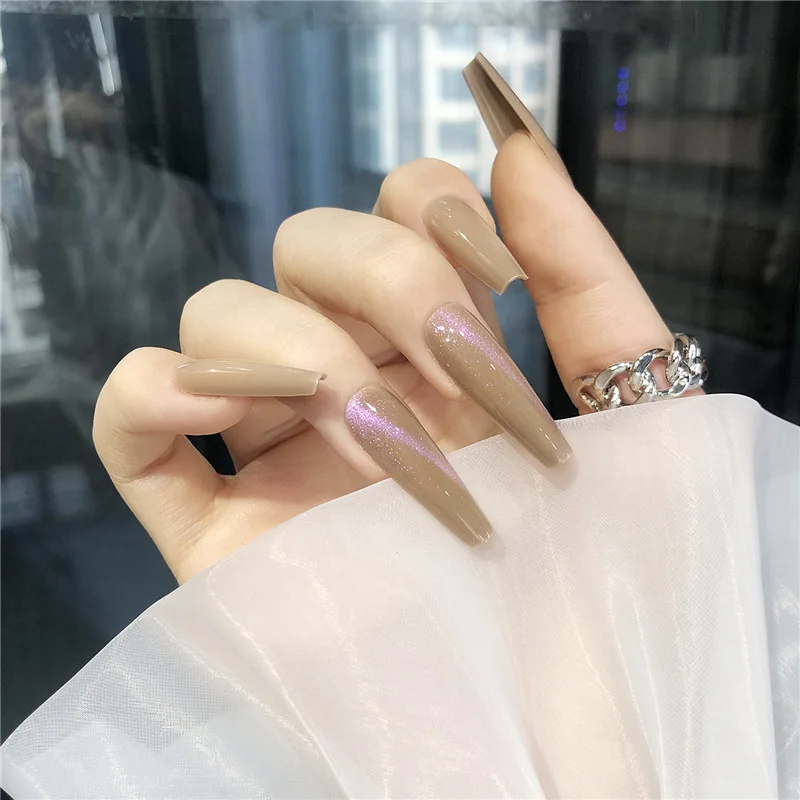 

ZY0523B Profeslsional high quality Nail Salon Products Full Cover Long False Nail ABS material nail tips, Multiple colour