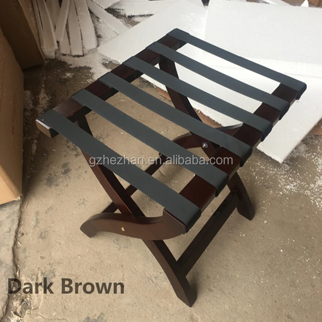 
Classic Mahogany Folding Luggage Stand for Hotel Room / Wooden Luggage Racks 