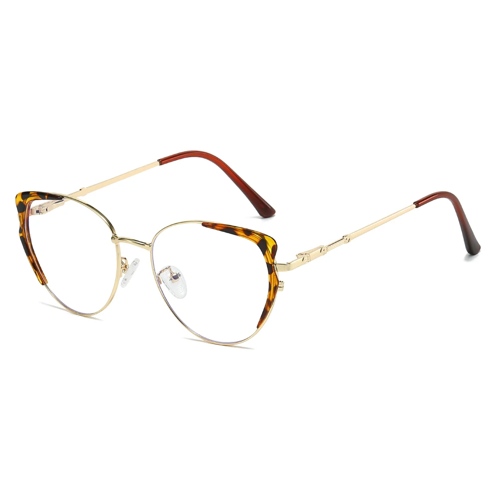 Logo Custom Computer Eyeglasses Anti Blue Light Metal Glasses Frame for Women Eyewear Optical Frame