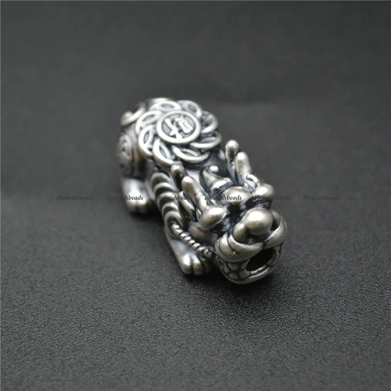 

S999 Silver Cute Money Pixiu Metal Animal Loose Beads Jewelry findings