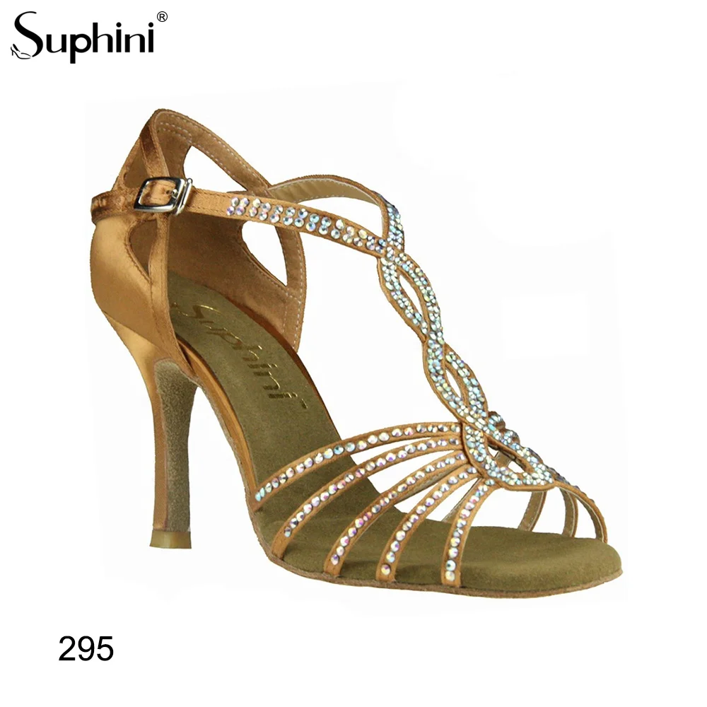 Lady Handmade High Class Orange Satin Latin Dance Shoes Heel Salsa Latin Dance Shoes Buy