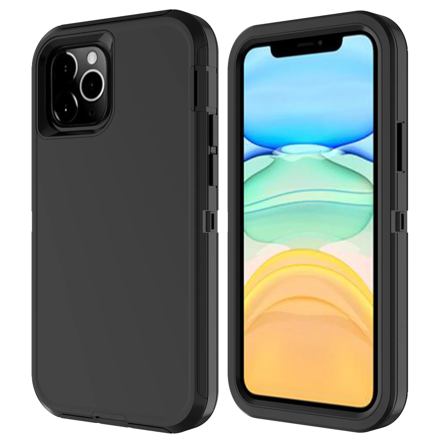 

Heavy Duty Defender 3-Layer Hybrid Durable Bumper Protective Cover Rugged Rubber Phone Case for iPhone X/XS/11/12/13 Pro MAX