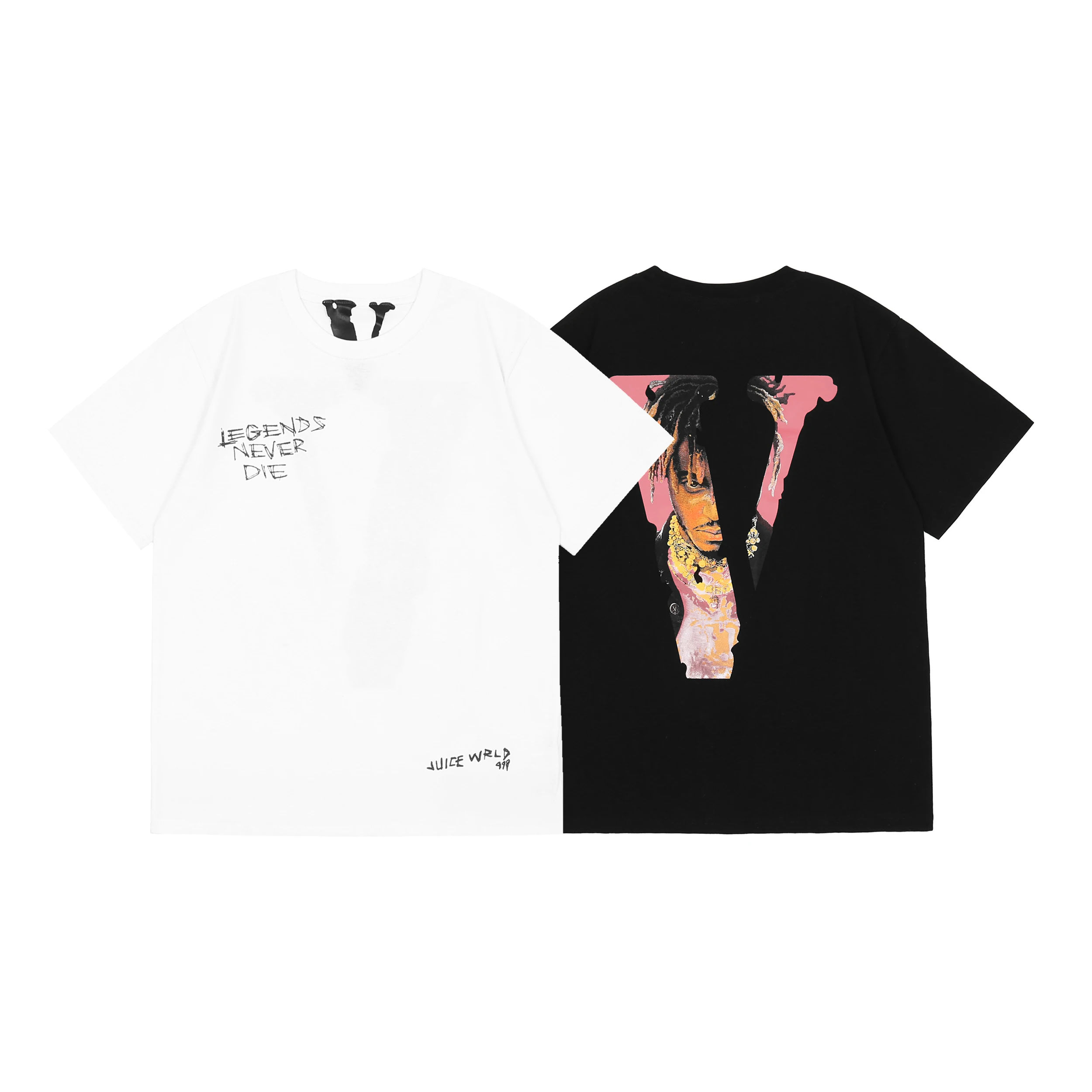 

Wholesale Vlones color digital print men's T-shirt high street hip-hop oversize men's tee pure cotton