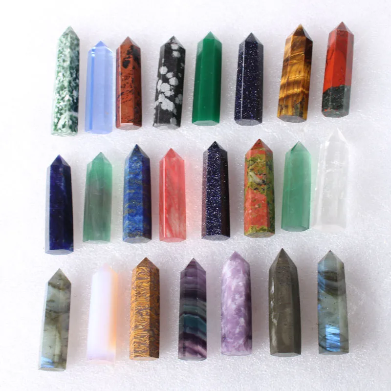 

Bulk Price Spiritual Crystals Wand Healing Stones Mixed Materials Real Natural Small Quartz Crystal Pencil Tower Point