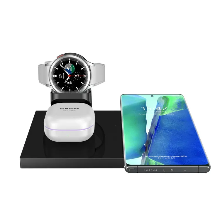 

Trends 2022 15W Qi Wireless Charger Dock 3In1 Fast Charging Stand For Samsung Fast Charger For Samsung Galaxy Watch