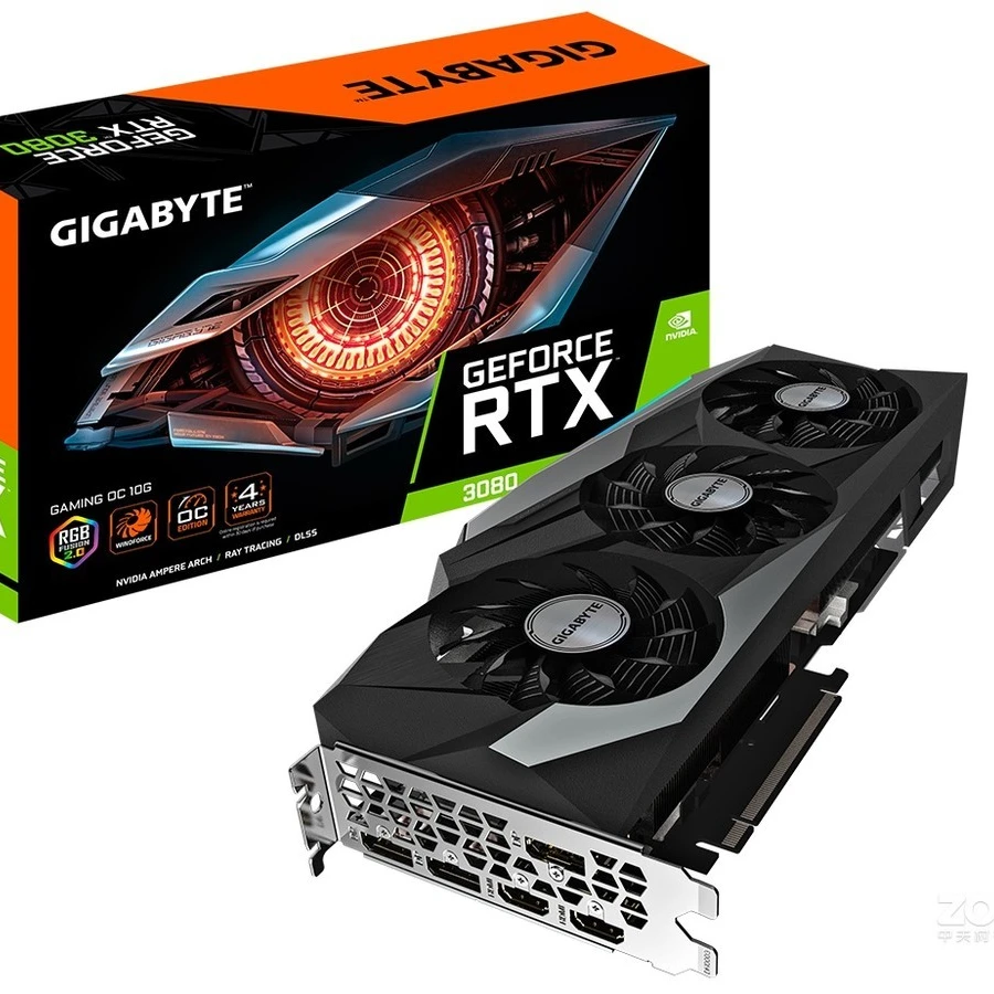 

GIGABYTE RTX 3080 12 GV-N3080GAMING OC-10GD 10GB 320-Bit GDDR6X PCI Express 4.0 x16 ATX Video Card