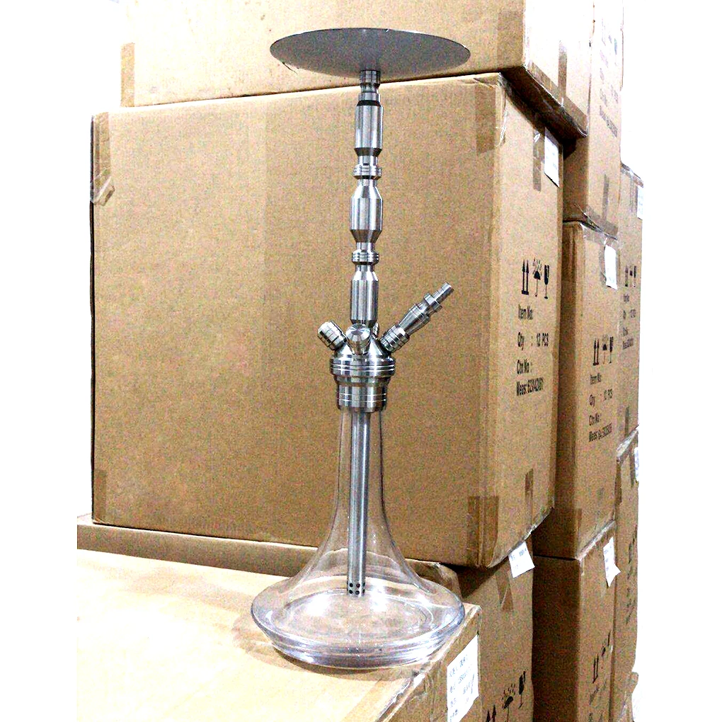 

Quality 304 stainless steel hookah shish glass hookah lounge chicha, White