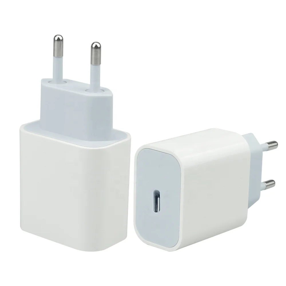 

PD 20W Type-C Fast charging cube charger PD mobile QC3.0 18W wall adapter for iPhone 12 pro max cellphone, White