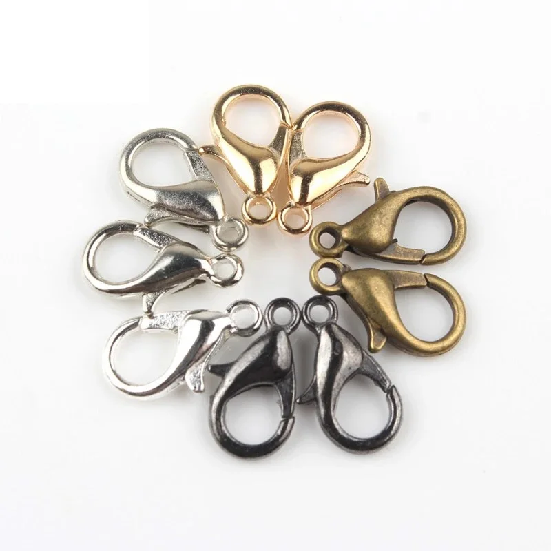 

Wholesale 50pcs/bag Six Colors Alloy Lobster Clasp Hooks for Key Chain Jewelry Making