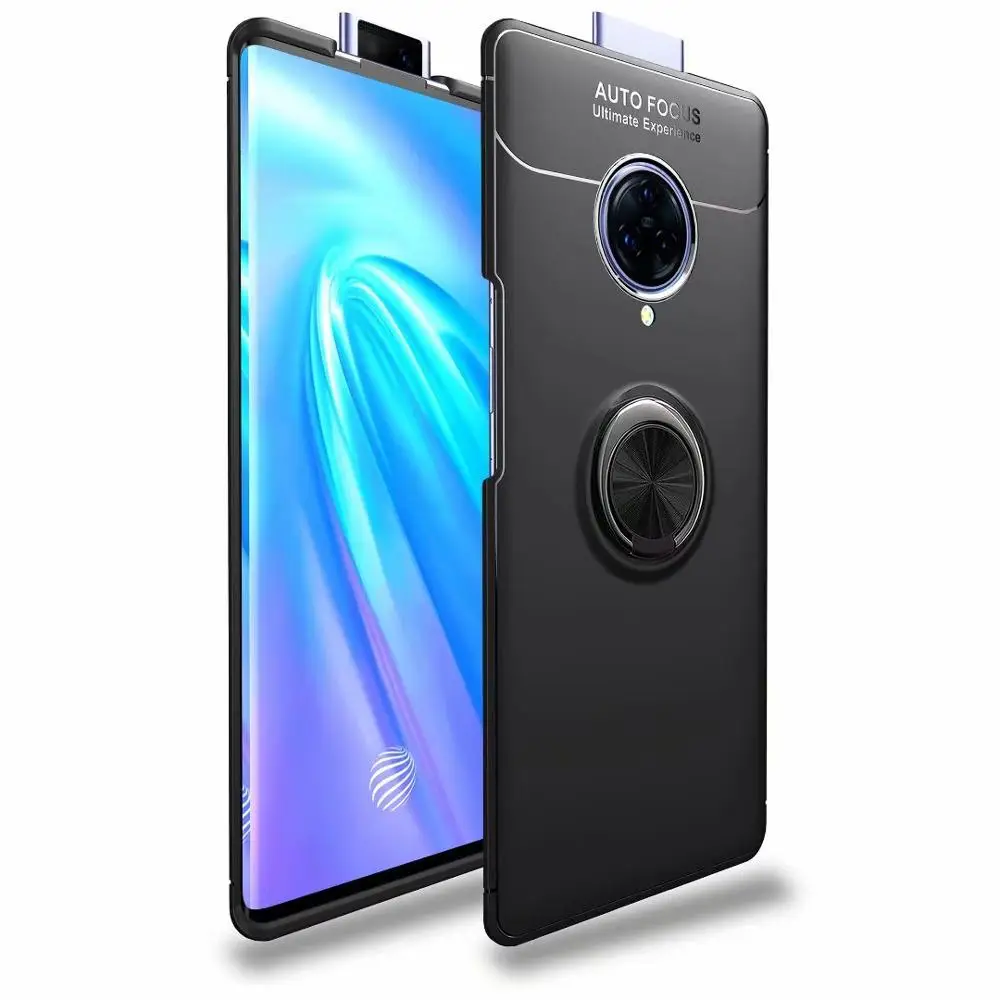 

Metal Finger Ring Holder TPU Case Magnetic Adsorption Car Mount Holder Mobile Phone Case for VIVO NEX3, As pictures