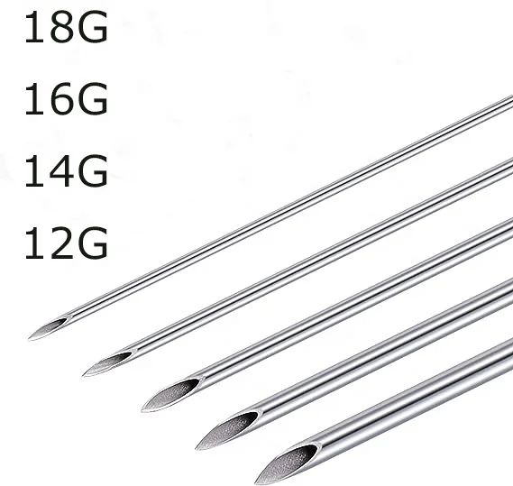 

Surgical Steel Piercing Needles 18G 16G 14G 12G