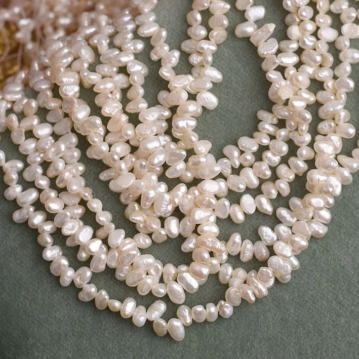 

4-5MM Natural Freshwater Pearl Accessories Trendy DIY Rice Beads Loose Baroque Pearl Accessories for Necklace Bracelet
