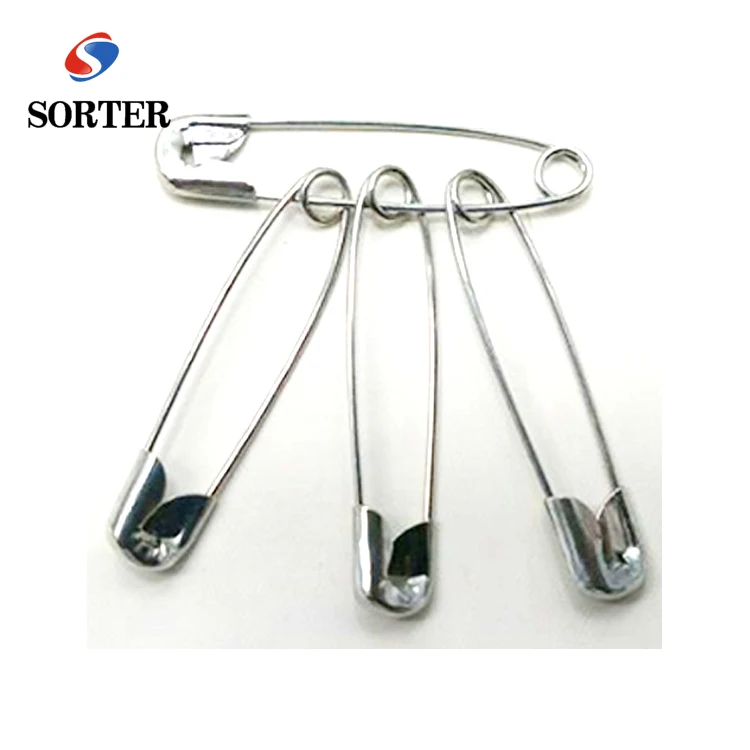 

China factory direct manufactures wholesale custom fancy decorative plated silver iron metal 28mm safty safety pin set