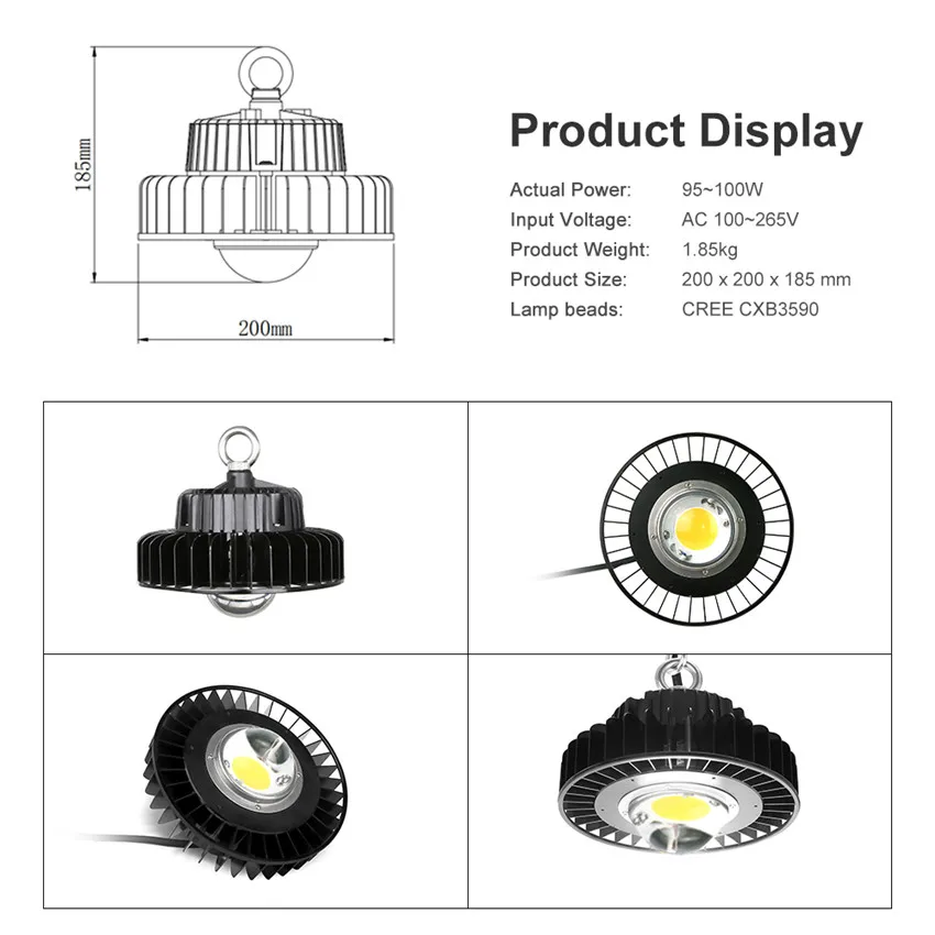 2020 new design led grow light greenhouse CXM32 Gen 4 cob 100watt UFO full spectrum led grow light with great heat dissipating