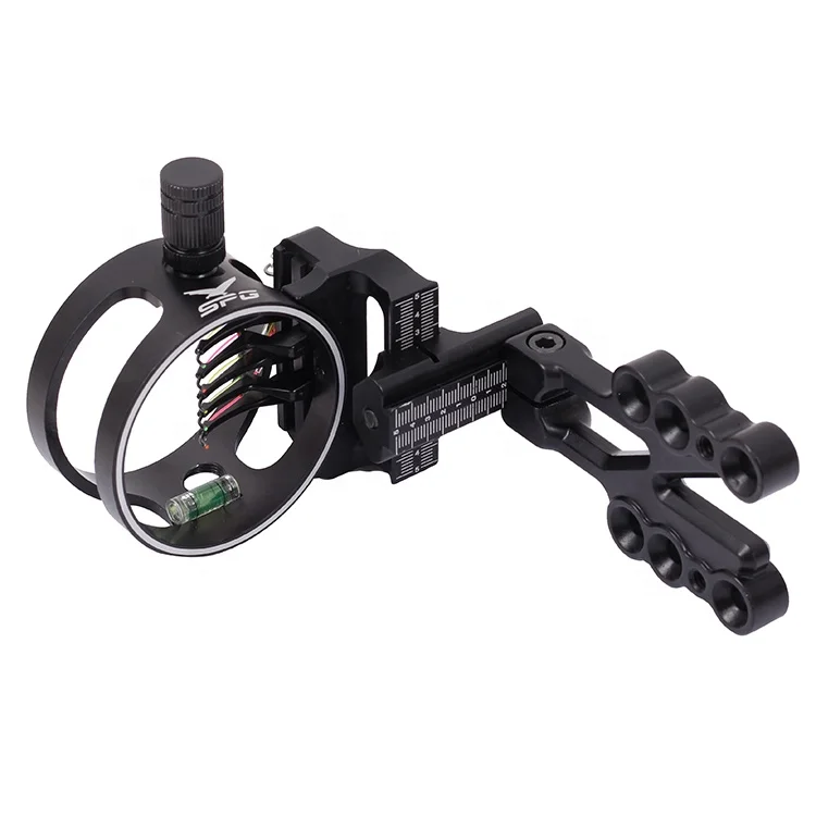 

SPG Fiber Optics Adjustable Bow Sight Archery Accessory 5 Pin Compound Bow Sight with Light for Shooting, Black