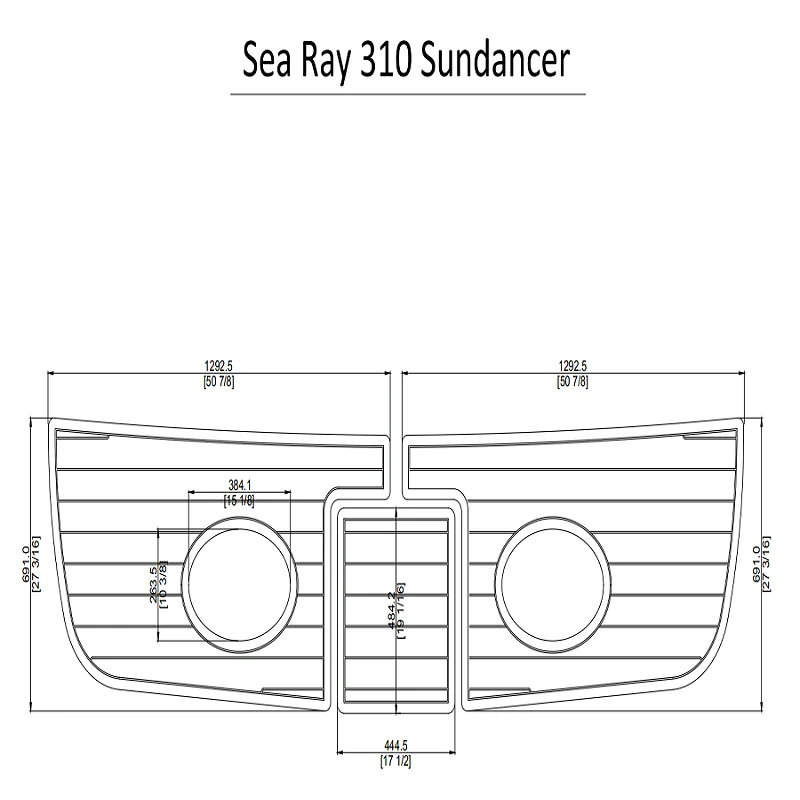 

Sea Ray 310 Sundancer Swim Platform Pad 1/4" 6mm Marine Boat EVA Teak Decking