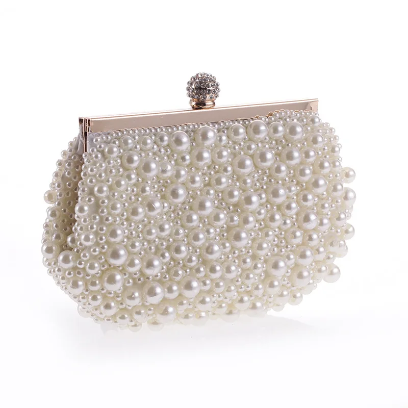 

Fine Handmade Bag Bead Embroidery Craft Bag Pearl Shell Evening Clutch Bag