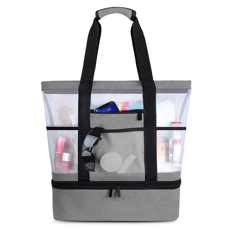 

Bag Low MOQ With Cooler At Bottom Beach Bag With Insulated Compartment, Customized colors