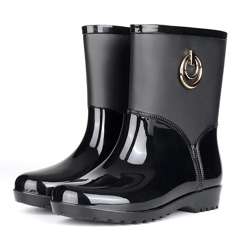 

women fashion PVC working rain boots ankle waterproof lovely rain short shoes