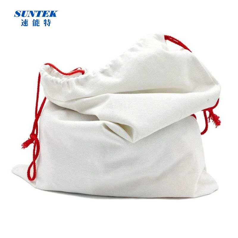 

Factory Sale Various Design Blank Sublimation Gift Burlap Bags Drawstring, White