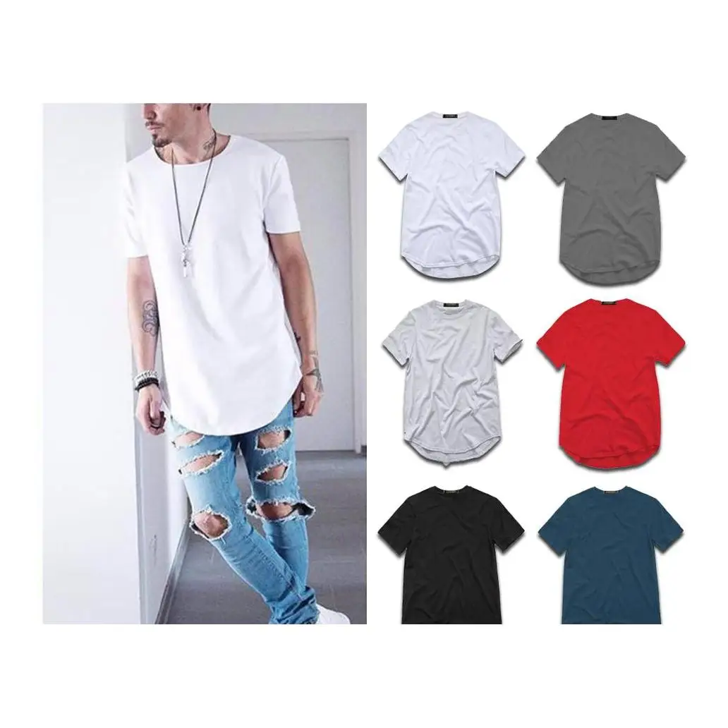 

Fashion Men'S Extended Cotton T-Shirt Longline Hip Hop Tee Shirts Wag Harajuku Rock Tshirt Homme Streetwear T Shirt Tx145 Rf