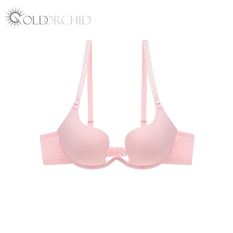 

Thick mold cup removable neck strap nylon seamless bra