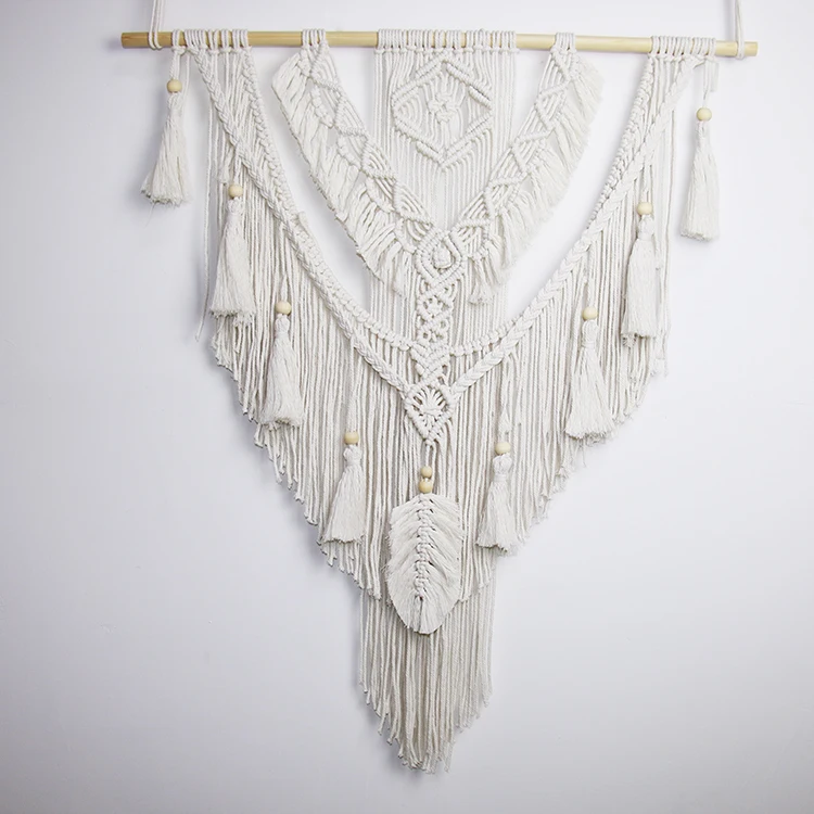 

Bohemian style marcame wall hanging, White or customized
