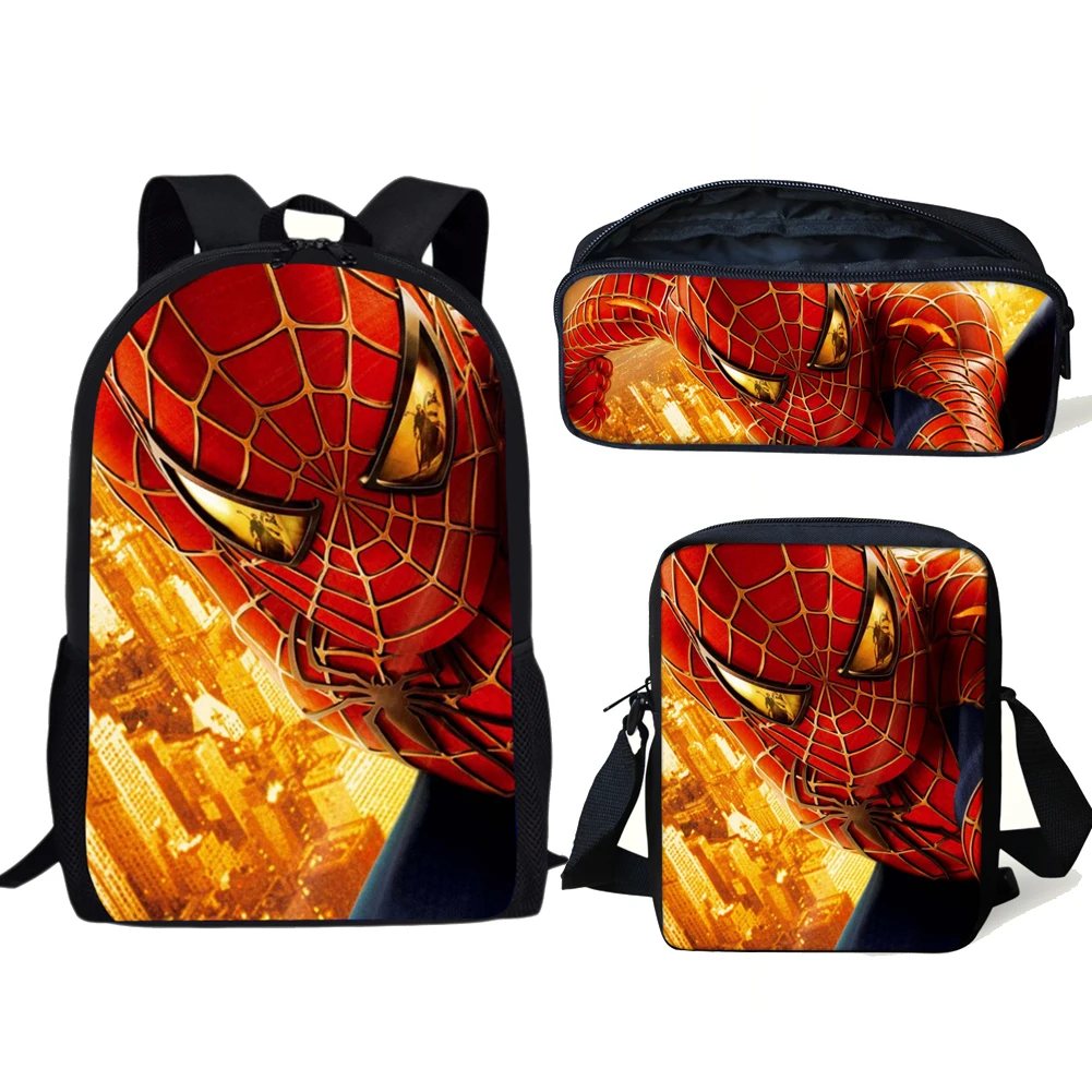 

Custom 3D Printing Spiderman Back To School Student Backpacks Set Pencil Case Children School Bags For Teenage Kids Schoolbags