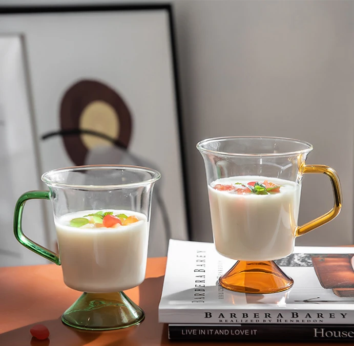 

Crystal Glass Tea Cup With High Quality, Green brown