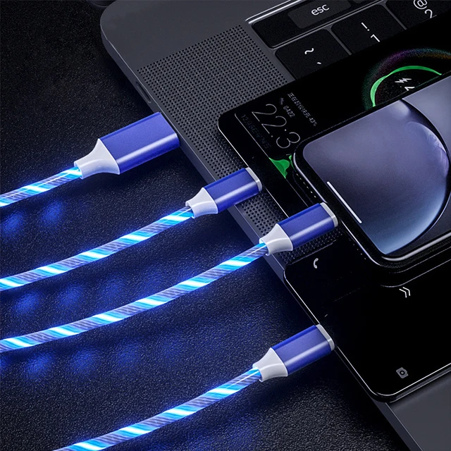 

UUTEK RSZ5 Cheap Flowing Light Led Magnetic Charging Cable Usb Cable Streamer Innovative Products 2021 2A Fast charging Cable, Red,blue,green,white