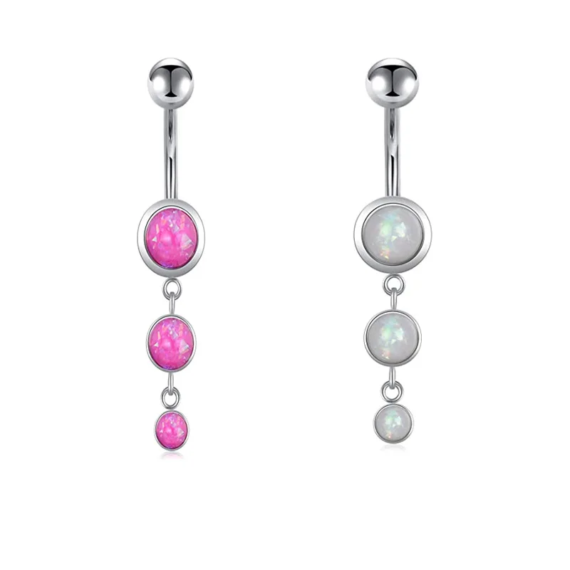 

BBR115 High Quality Surgical Stainless Steel Blue Belly Button Rings Pink Belly Rings For Women Navel Body Piercing Jewelry, Silver, gold,rose gold,pink