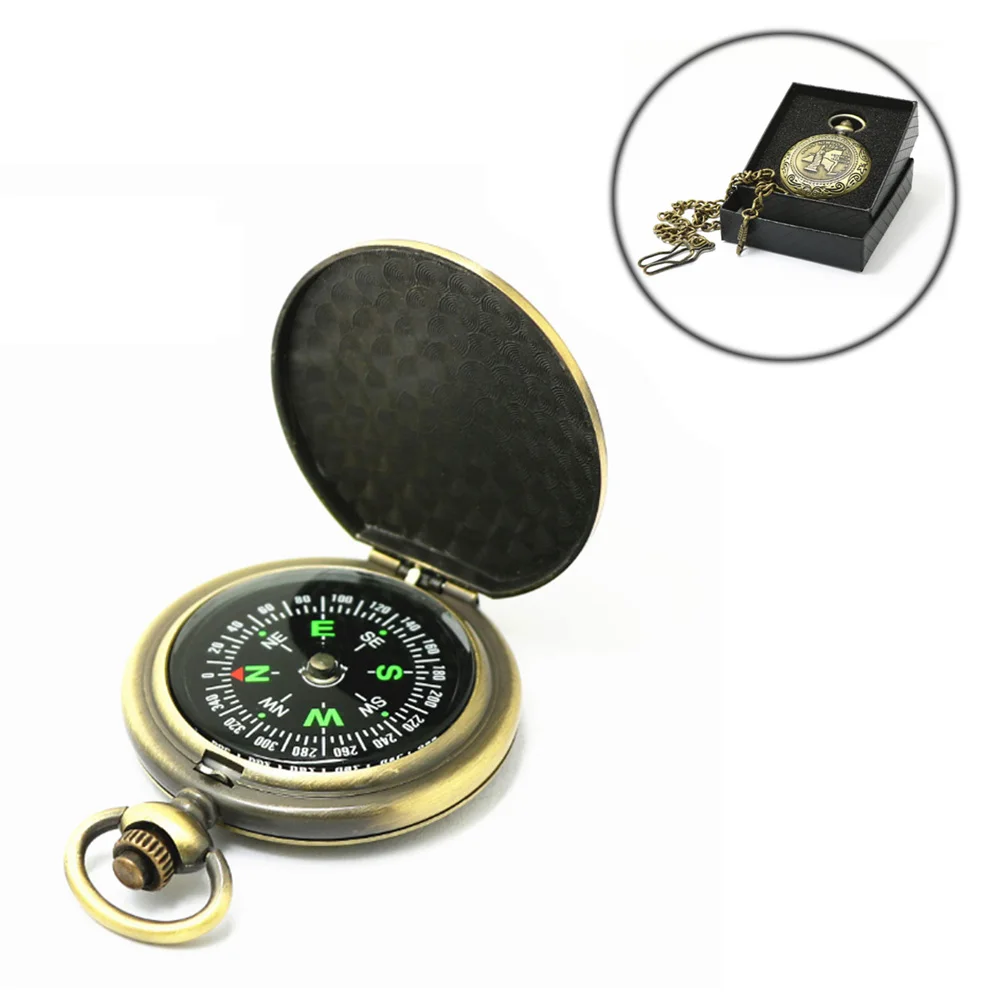 

Mini metal compass retro clamshell tactical watch compass keychain tourist navigator for hunting forest tourism hiking equipment