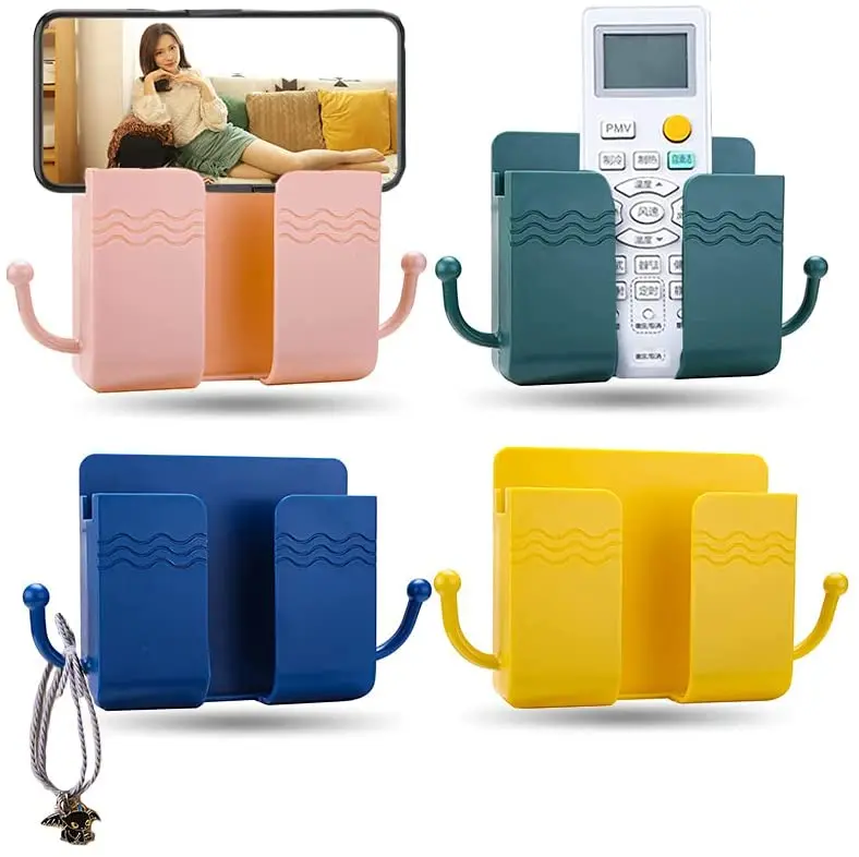 

Universal Candy Color Wall Mounted Remote Control Organizer Storage Box Mobile Phone Holder