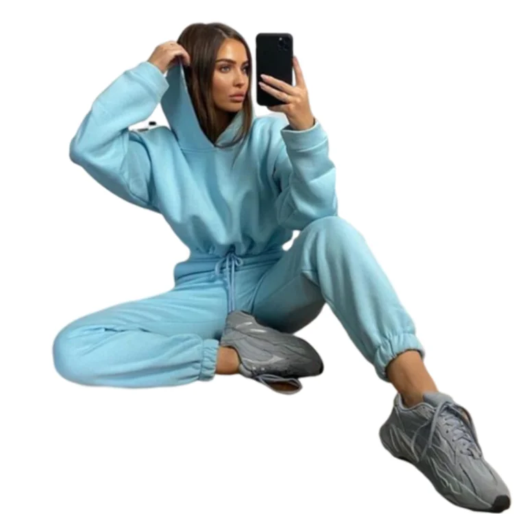 

Women Hoodies Fitness 2 Piece Long Sleeve Jacket Gym Pant Jogging Tracksuit Sweatshirts Fashionable Hoodies Set