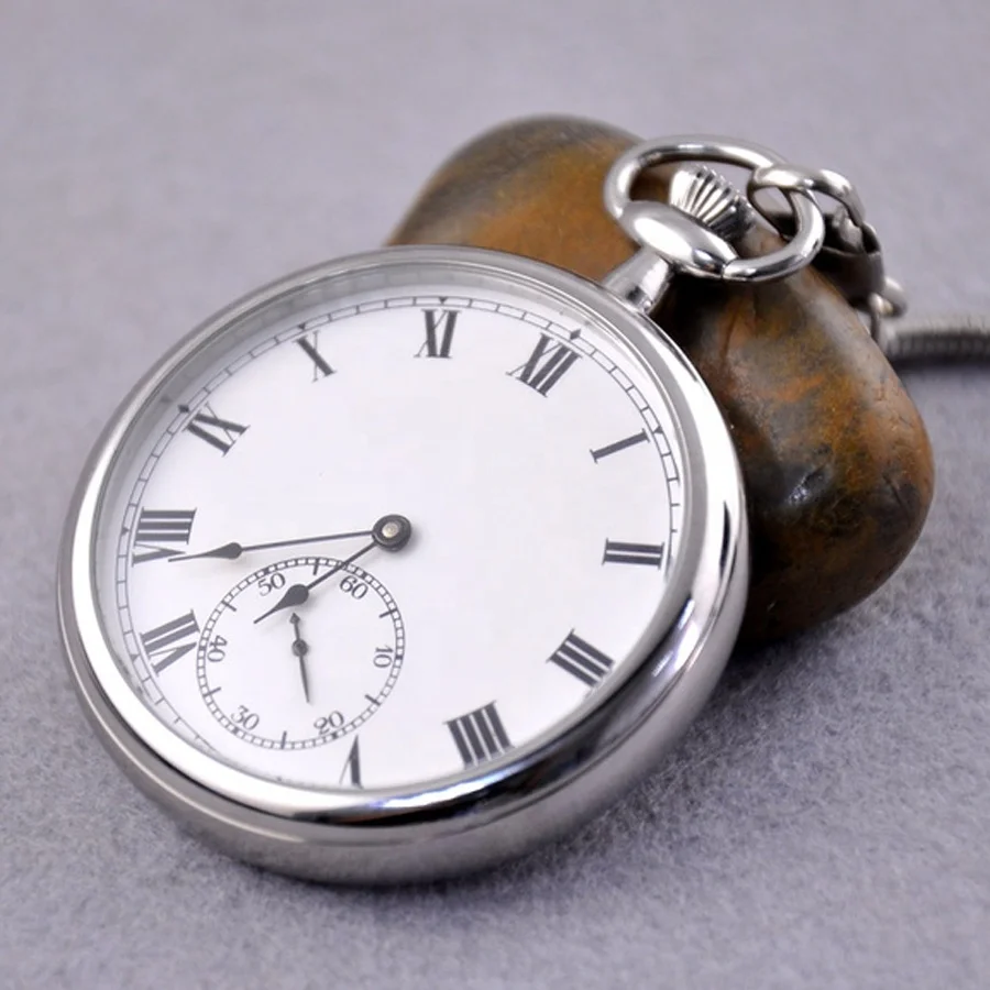 

Skeleton Back Antique Mens Automatic Pocket Watch Mechanical, Silver