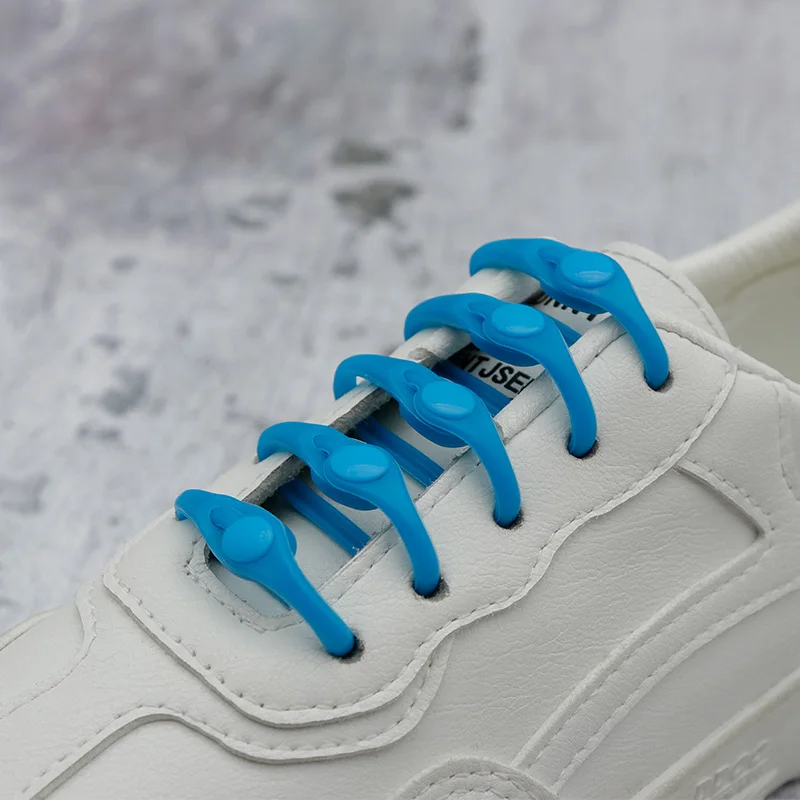 

Weiou Manufacturer Special Style Flat Length 10CM Colorful Tie-Free Elastic Magnetic No Tie Silica Gel Shoelaces, Black,red,grey,blue,support custom color