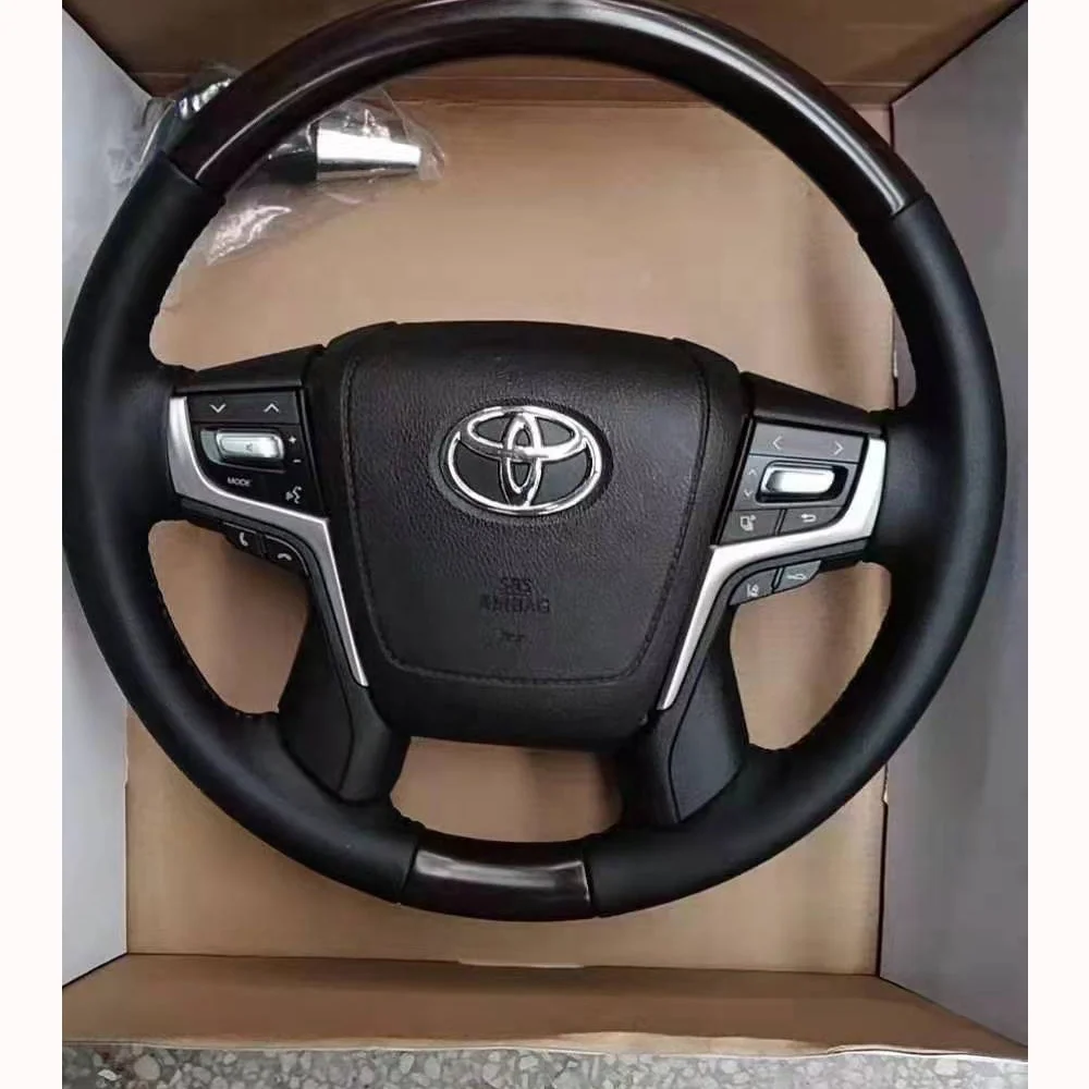 

MOOKAKA Leather Aluminum Real Carbon Steering Wheel for TOYOTA LAND CRUISER LC200 2008-2020 VX GX Size Coupe Version Suitable