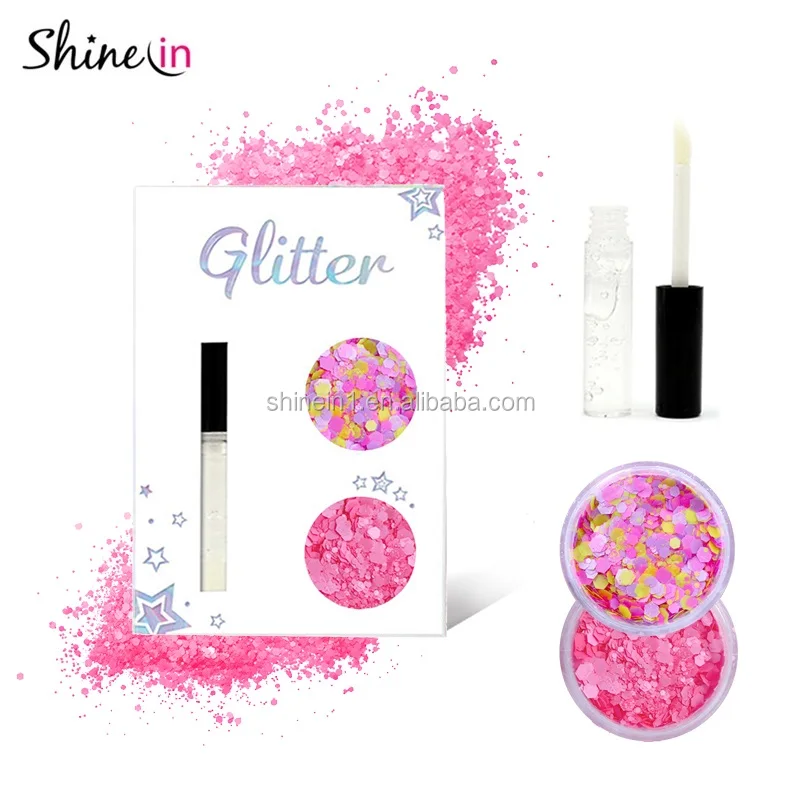 

Shinein UV Glow Neon Nail Art Glitter Mixed Sizes Fluorescent Cosmetic Neon Glitter