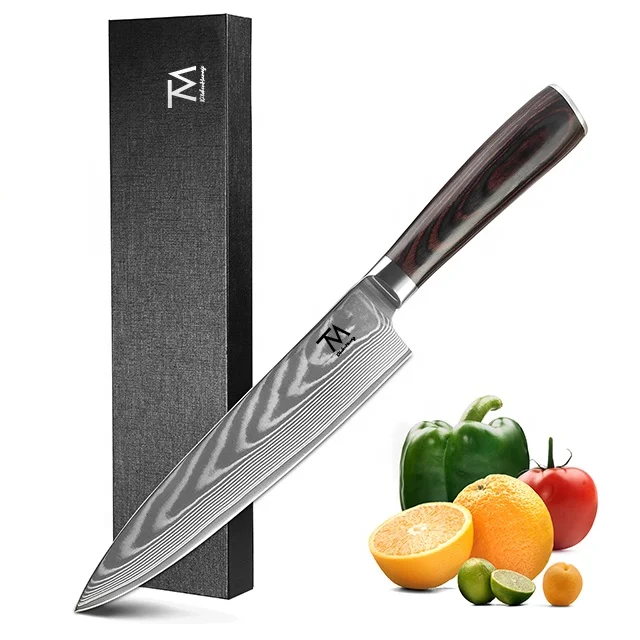 

Multifunctional 8 Inch Kitchen Cooking Knife Wholesale Custom Professional Damascus Steel Chef Knife