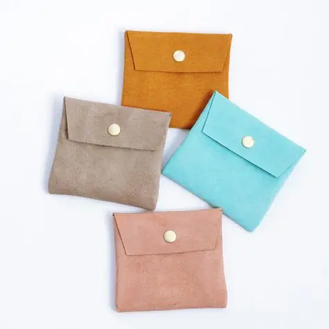 

Felt Envelope Flap Grey Small Charcoal Jewelry Wrapping Presents Pouches With Logo, Black, blue, green, grey, pink, white, yellow, etc