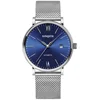 2019 Elegant classic men's stainless steel mesh trap automatic mechanical 3ATM wrist watch for men