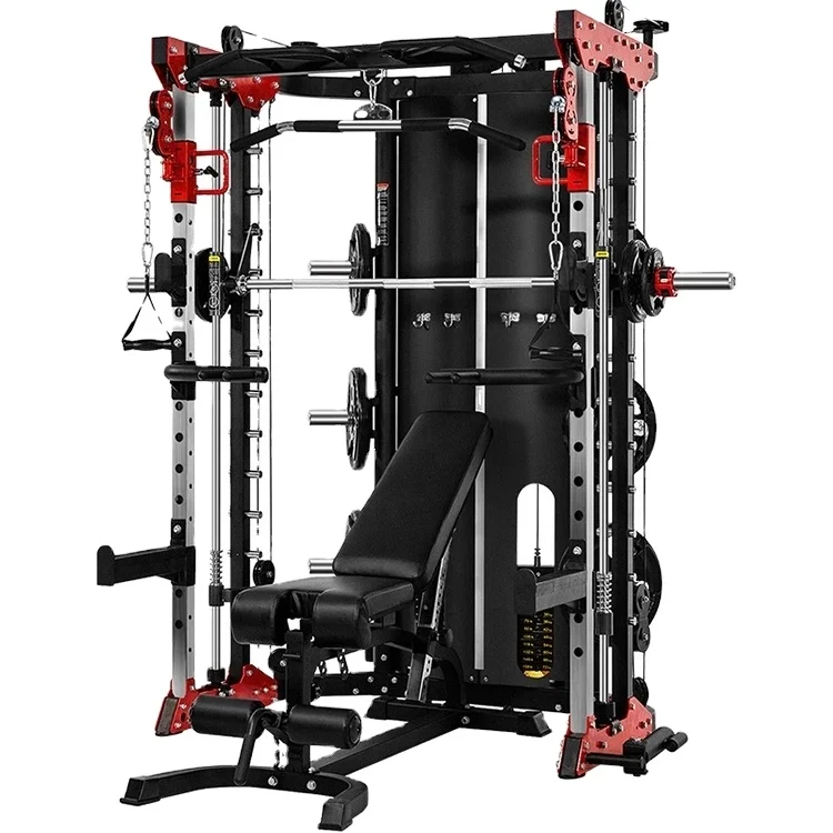 

Factory Price Body Building Cable Crossover Multifunctional Power Cage Squat Rack Exercise Training Smith Machine, Optional