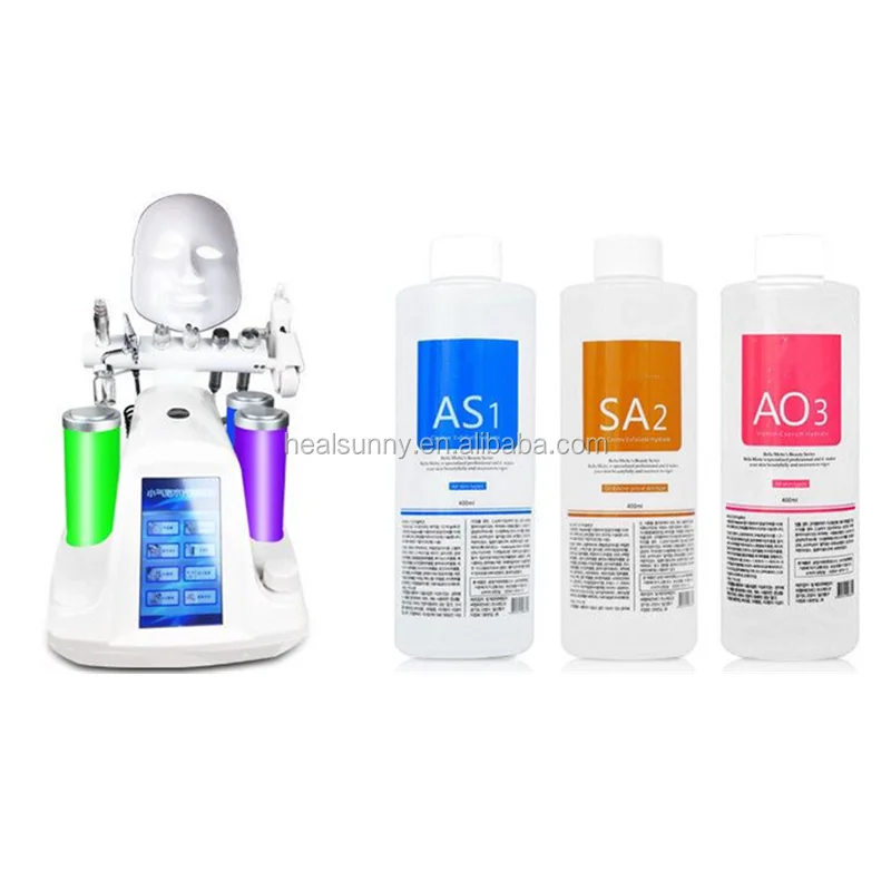 

Dermabrasion Machine Aqua Peel Solution AS1 SA2 AO3 Facial Serum Bottle, Clear