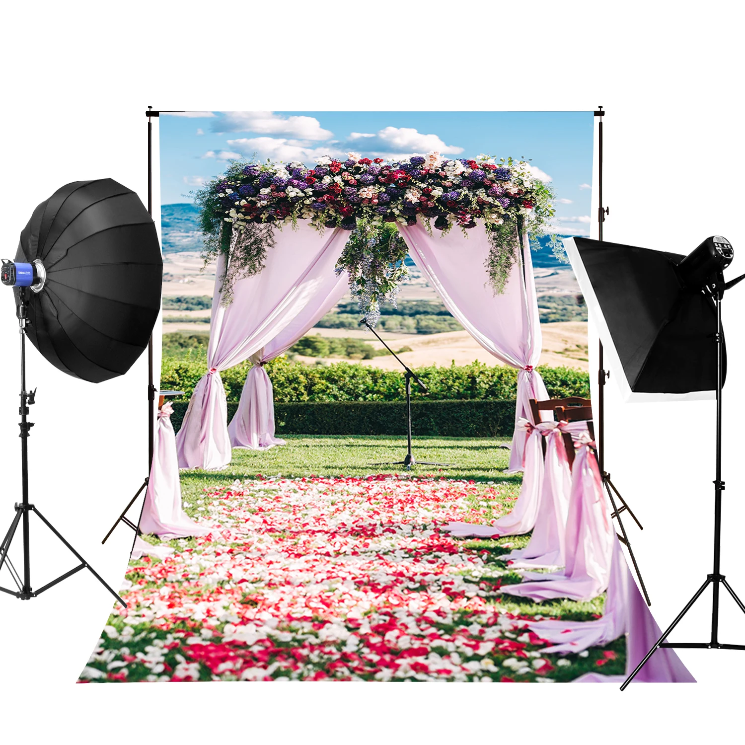 

Wedding Seaside Manor Photography Romantic Background Outdoors Rose Backdrops For Photo Studio, Multiple patterns,support customization
