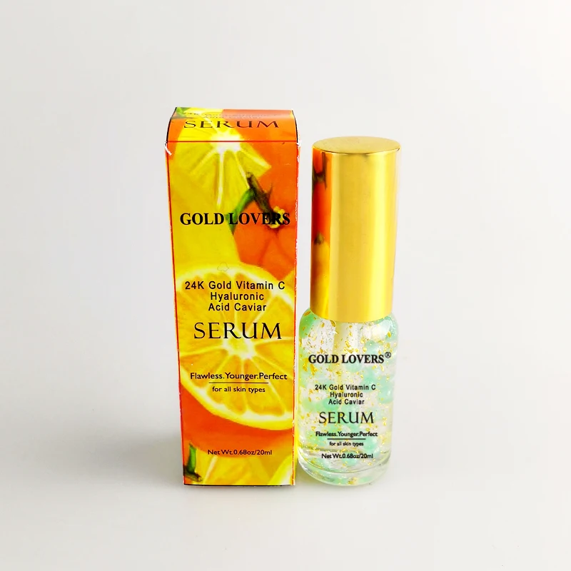 

OEM /ODM 24k gold Vitamin C Hyaluronic Acid Caviar Whitening and Hydrating Serum