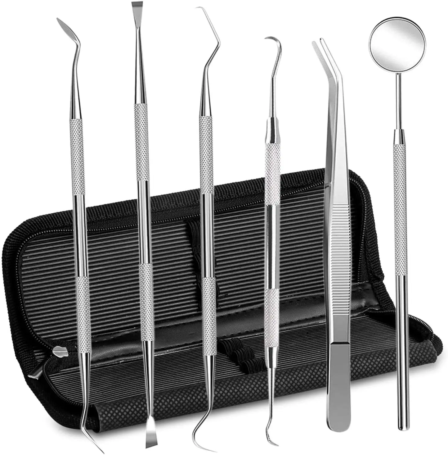 

6 Piece Dental Hygiene Kit / Dentist Pick Tool Stainless Steel Dental Dentist Pick Tool Set Teeth Hygiene Kit for Home Use, Silver