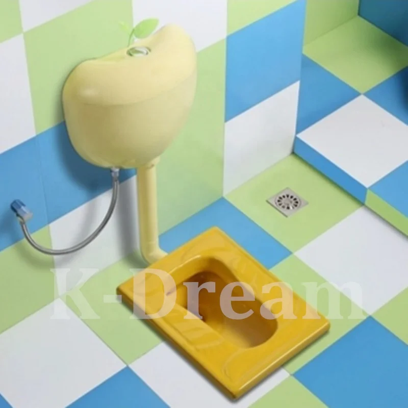 
Preschool pink colored girl squatting pan WC kids sanitary ware product 