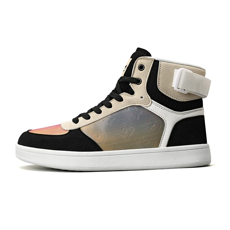 

2021 Autumn Hot Selling Men Fashion Casual Shoes Men High Top Canvas Leather Shoes, White1/white2/black1/black2