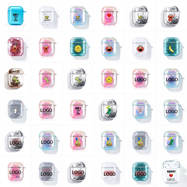 

Luxury Liquid Glitter Case For Airpods Case Protective Clear Cover For Airpod 2 Earphone Case, Pictures